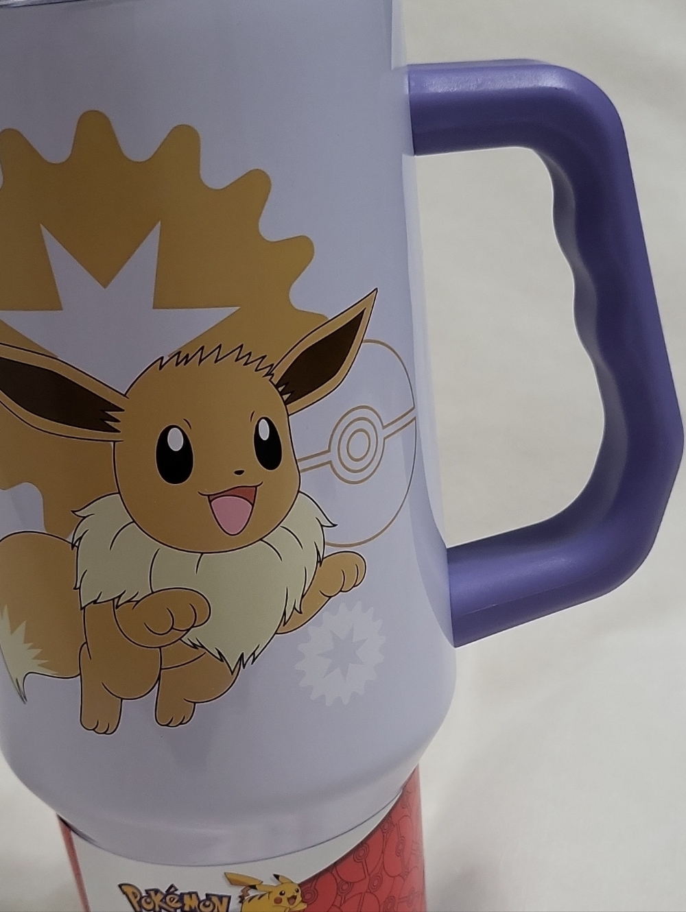 Pokémon Eevee 40 oz Stainless Steel Insulated Tumbler with Handle & Straw - Picture 11 of 16